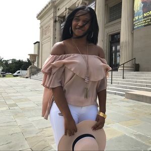 Flowy romantic off the shoulder top